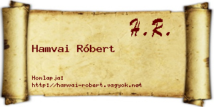 Hamvai Róbert névjegykártya