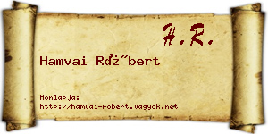 Hamvai Róbert névjegykártya