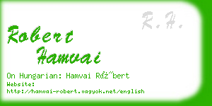 robert hamvai business card